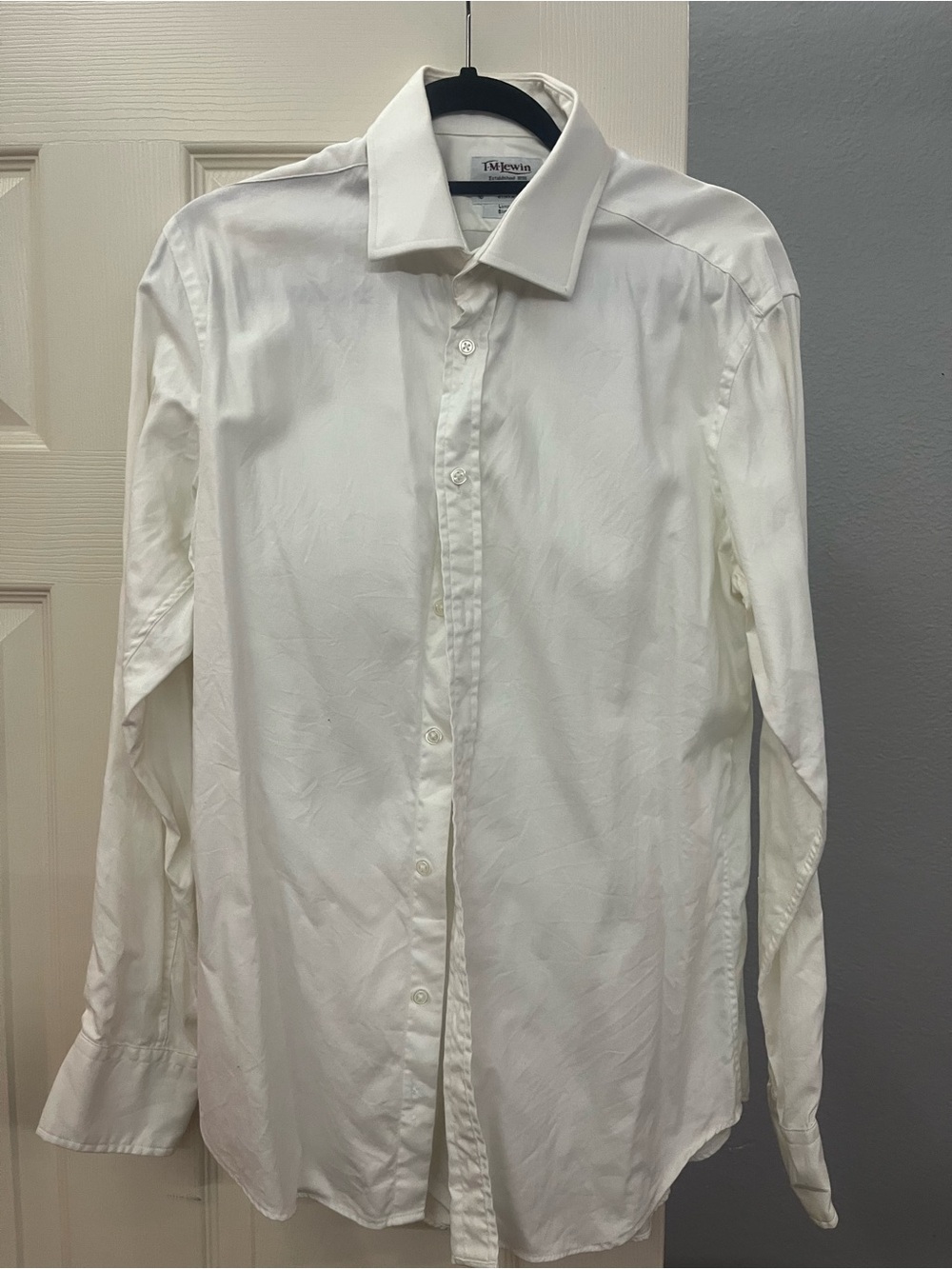 T.M.Lewin Men's White Dress Shirt - Spread Collar